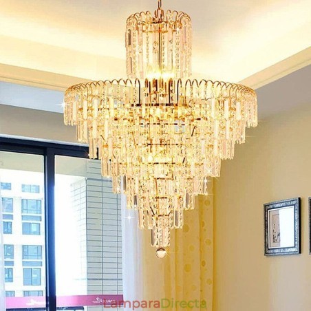Lámpara colgante cónica de cristal moderna y elegante Lámpara colgante cónica de cristal moderna y elegante