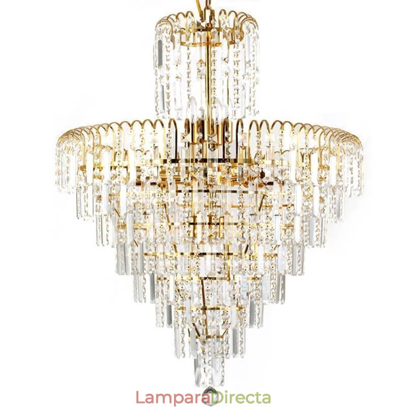 Lámpara colgante cónica de cristal moderna y elegante