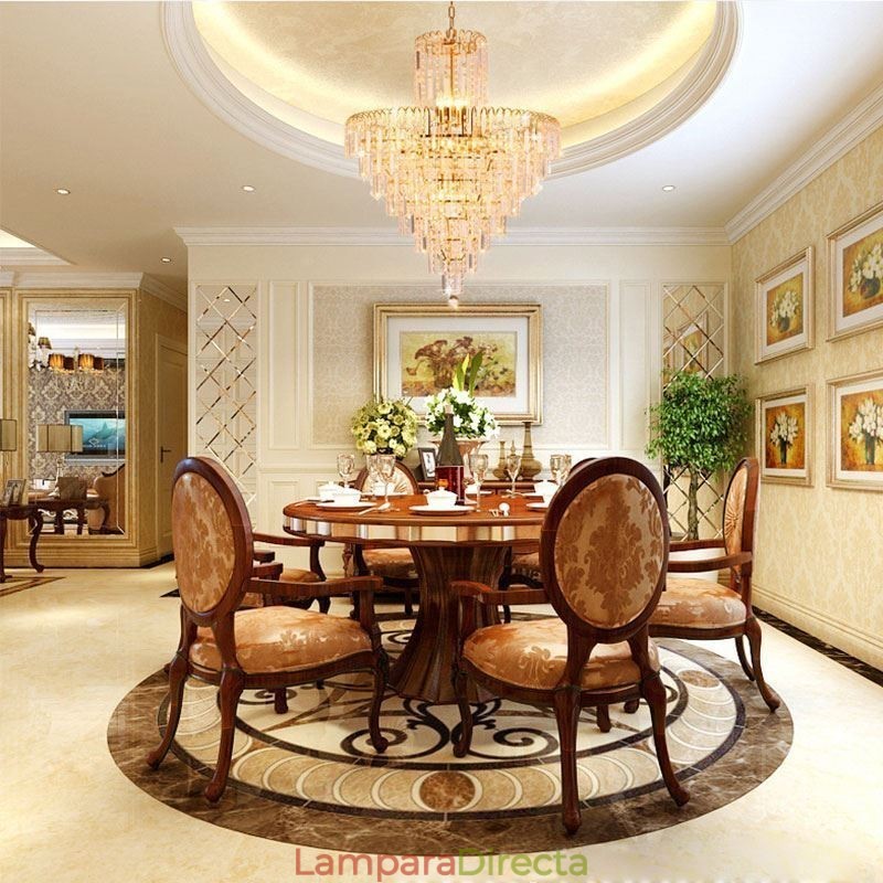 Lámpara colgante cónica de cristal moderna y elegante
