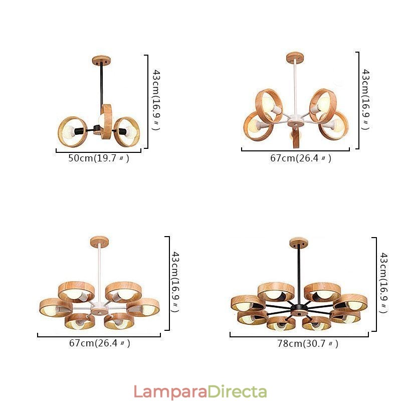 Lámpara colgante de madera única nórdica