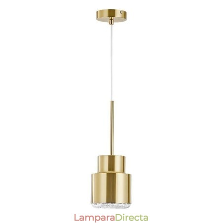 Lámpara colgante de vidrio posmoderno, lámpara cilíndrica dorada, iluminación brillante. Lámpara colgante de vidrio posmoderno, lámpara cilíndrica dorada, iluminación brillante.