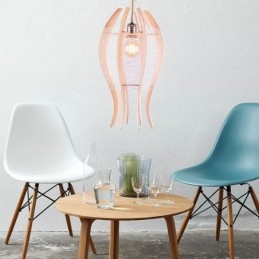Lámpara colgante nórdica de madera con forma de pez DIY