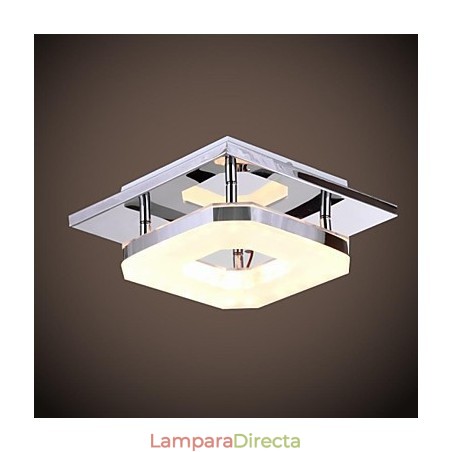 Plafón acrílico de 1 luz, moderno, galvanizado, de acero inoxidable Plafón acrílico de 1 luz, moderno, galvanizado, de acero inoxidable