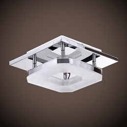 Plafón acrílico de 1 luz, moderno, galvanizado, de acero inoxidable