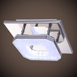 Plafón acrílico de 1 luz, moderno, galvanizado, de acero inoxidable