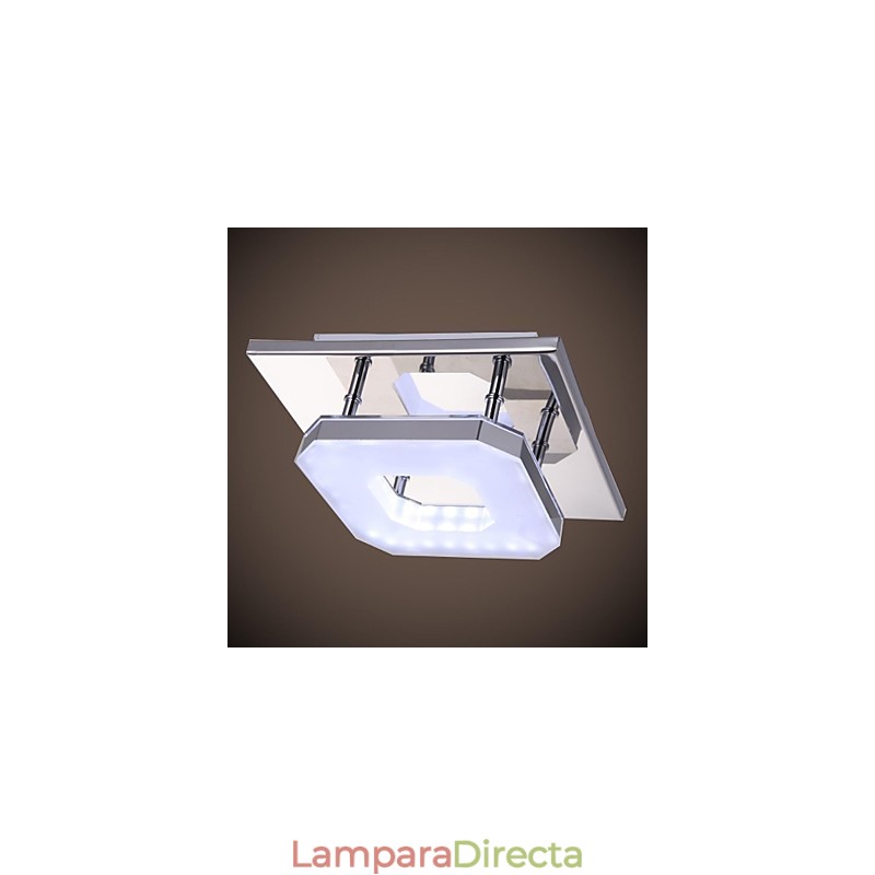 Plafón acrílico de 1 luz, moderno, galvanizado, de acero inoxidable