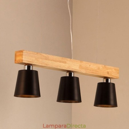 Lámpara colgante de madera nórdica única y recta para cafetería Lámpara colgante de madera nórdica única y recta para cafetería