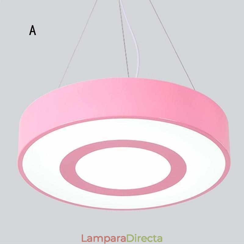 Lámpara colgante moderna y única, redonda, iluminación cálida y sencilla.