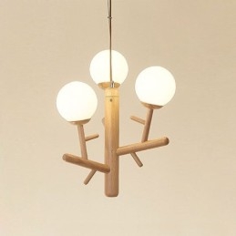 Lámpara colgante de madera creativa nórdica