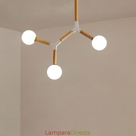Lámpara colgante nórdica Magic Bean, iluminación creativa de madera Lámpara colgante nórdica Magic Bean, iluminación creativa de madera