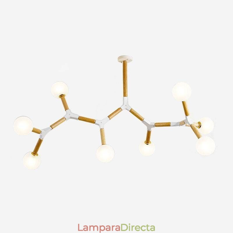 Lámpara colgante nórdica Magic Bean, iluminación creativa de madera