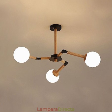 Lámpara colgante nórdica Magic Bean, lámpara creativa de madera Lámpara colgante nórdica Magic Bean, lámpara creativa de madera