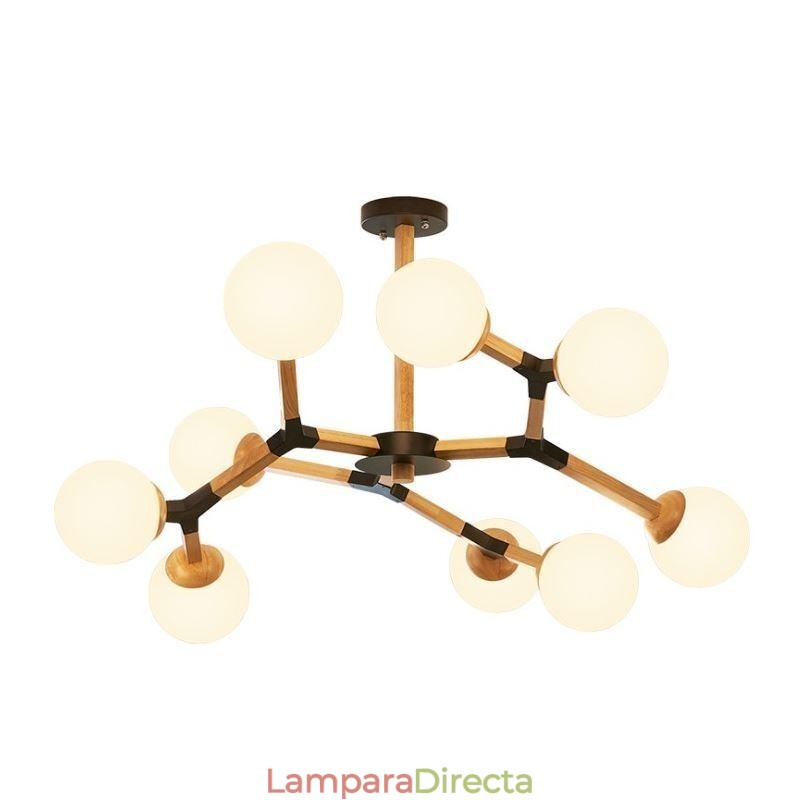Lámpara colgante nórdica Magic Bean, lámpara creativa de madera