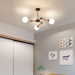Lámpara colgante nórdica Magic Bean, lámpara creativa de madera