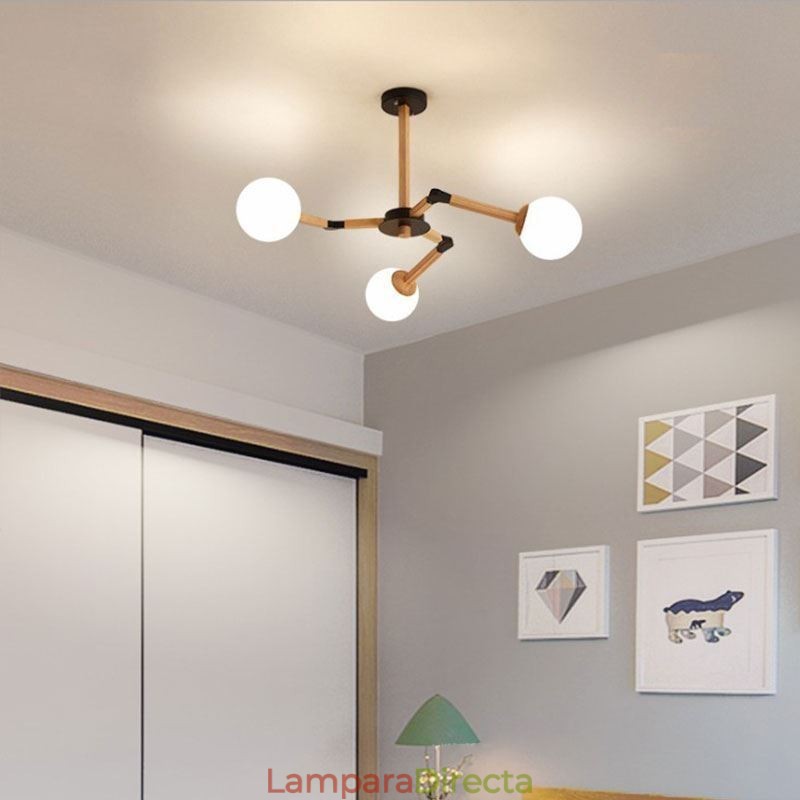 Lámpara colgante nórdica Magic Bean, lámpara creativa de madera