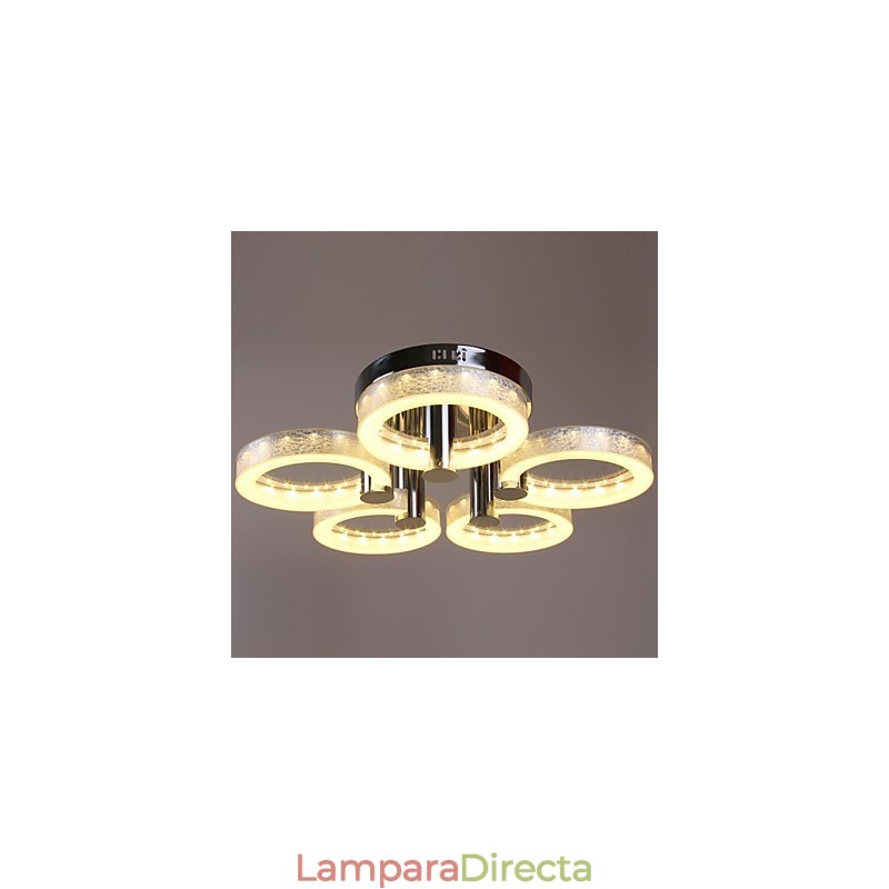 Lámpara de araña acrílica de 5 luces (acabado cromado)