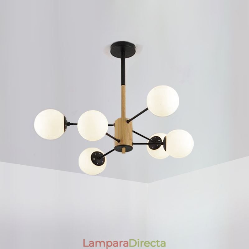 Lámpara colgante de frijol mágico, lámpara nórdica creativa de madera