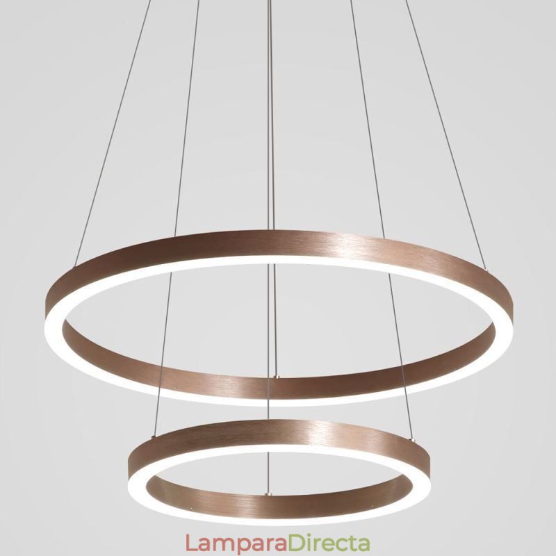 Lámpara colgante Dibujo Craft 2 anillos Lámpara 60+40cm