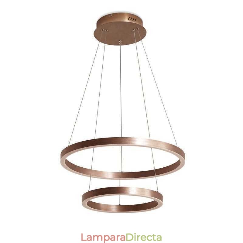 Lámpara colgante Dibujo Craft 2 anillos Lámpara 60+40cm