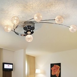 Lámpara de techo moderna con bombillas incluidas, 6 luces