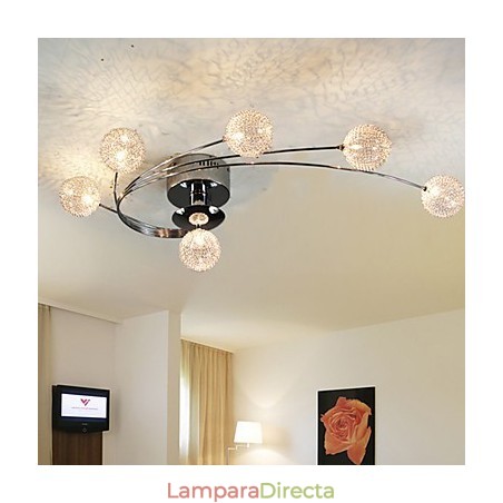 Lámpara de techo moderna con bombillas incluidas, 6 luces Lámpara de techo moderna con bombillas incluidas, 6 luces
