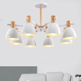 Lámpara colgante moderna y sencilla de macarrón, iluminación creativa de madera