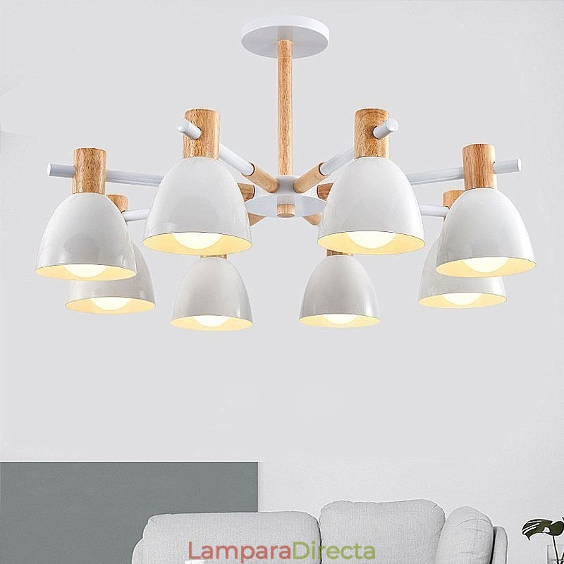 Lámpara colgante moderna y sencilla de macarrón, iluminación creativa de madera