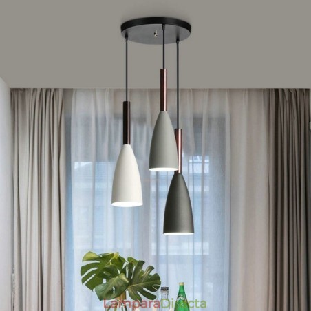 Lámpara colgante moderna y sencilla de tres luces, lámpara creativa de aluminio para cafetería. Lámpara colgante moderna y sencilla de tres luces, lámpara creativa de aluminio para cafetería.