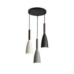 Lámpara colgante moderna y sencilla de tres luces, lámpara creativa de aluminio para cafetería.