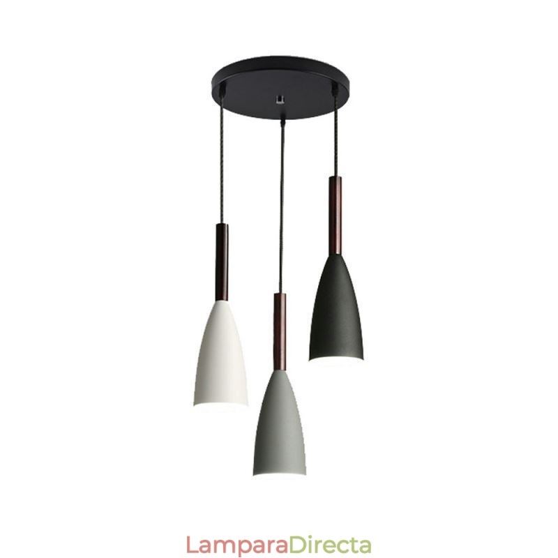 Lámpara colgante moderna y sencilla de tres luces, lámpara creativa de aluminio para cafetería.