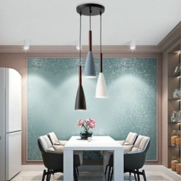 Lámpara colgante moderna y sencilla de tres luces, lámpara creativa de aluminio para cafetería.