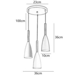 Lámpara colgante moderna y sencilla de tres luces, lámpara creativa de aluminio para cafetería.