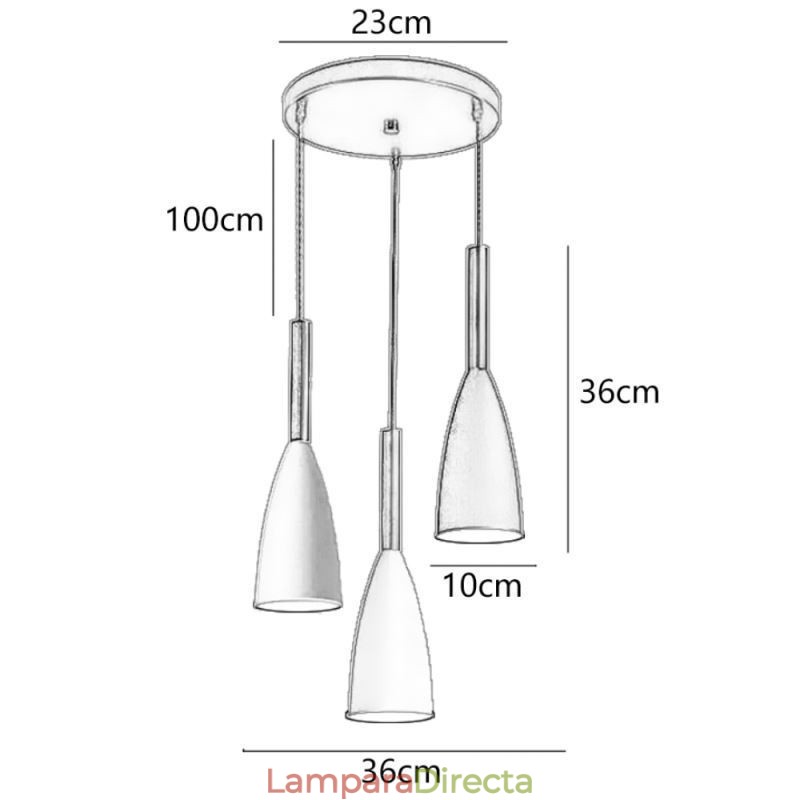 Lámpara colgante moderna y sencilla de tres luces, lámpara creativa de aluminio para cafetería.