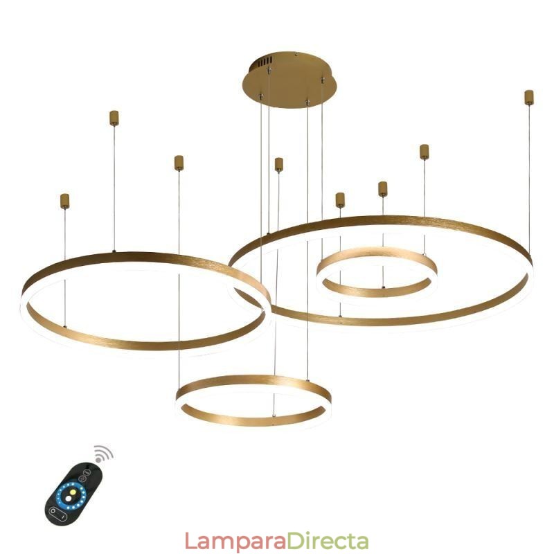 Lámpara colgante posmoderna con forma de anillo de acrílico