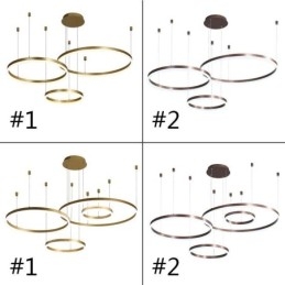 Lámpara colgante posmoderna con forma de anillo de acrílico