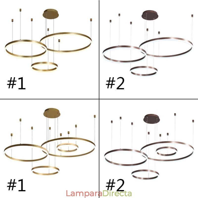Lámpara colgante posmoderna con forma de anillo de acrílico