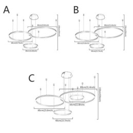 Lámpara colgante posmoderna con forma de anillo de acrílico