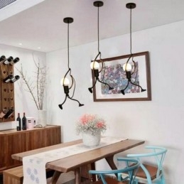 Lámpara colgante moderna y sencilla con forma de hombrecito, luz creativa