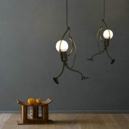 Lámpara colgante moderna y sencilla con forma de hombrecito, luz creativa