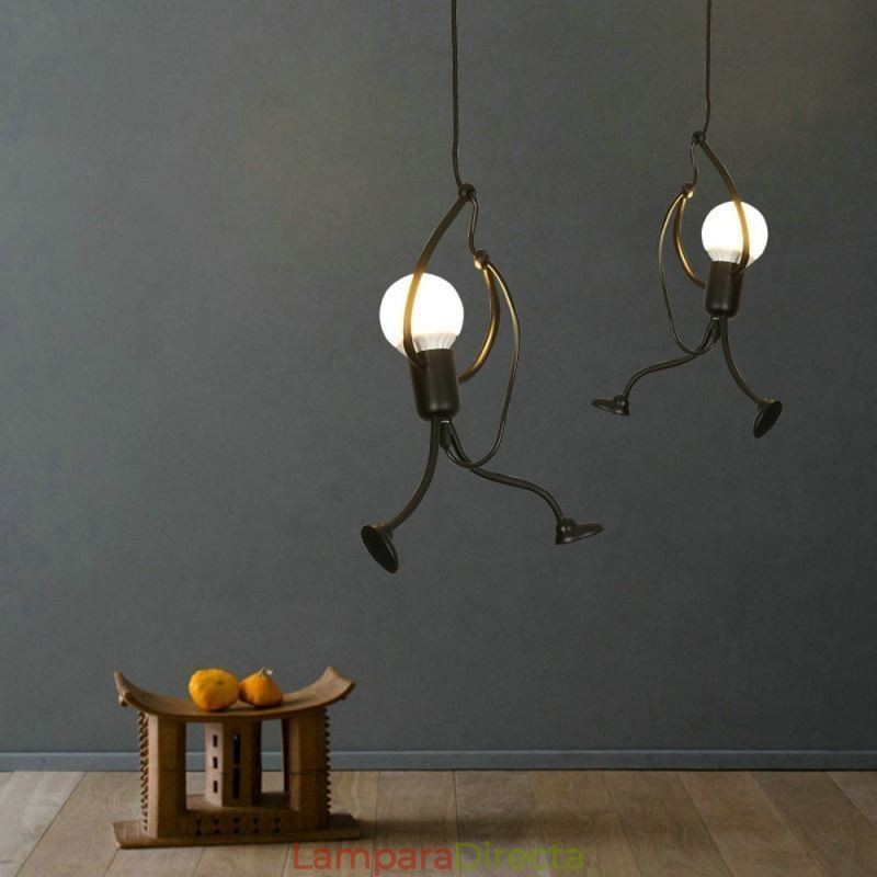 Lámpara colgante moderna y sencilla con forma de hombrecito, luz creativa