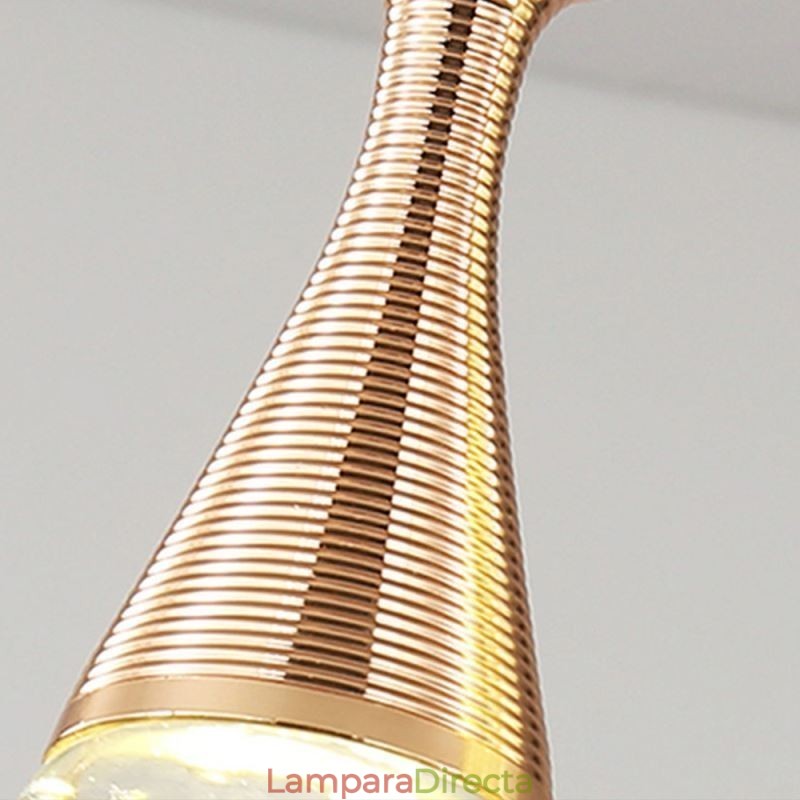 Lámpara colgante de lágrima con semillas de vidrio