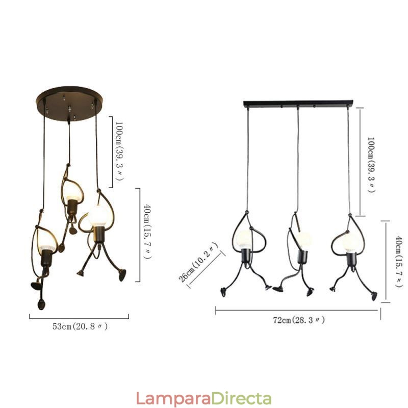 Lámpara colgante moderna con forma de hombrecito creativa, lámpara individual para el hogar