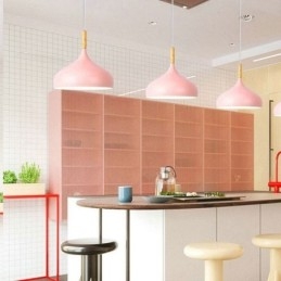 Lámpara colgante moderna de aluminio Macaron, luz ajustable para el hogar