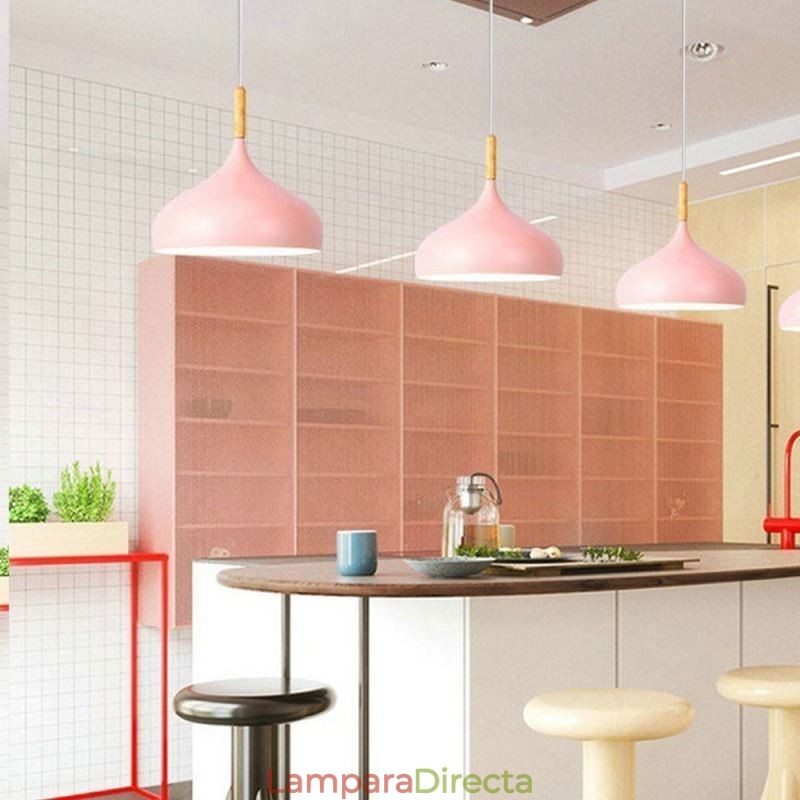 Lámpara colgante moderna de aluminio Macaron, luz ajustable para el hogar