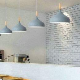Lámpara colgante moderna de aluminio Macaron, luz ajustable para el hogar