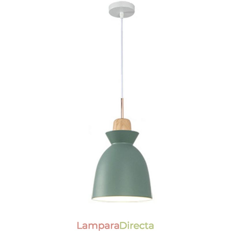 Lámpara colgante nórdica de metal con forma de cúpula y colores macarrones