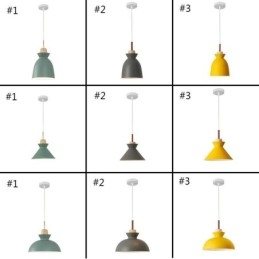 Lámpara colgante nórdica de metal con forma de cúpula y colores macarrones