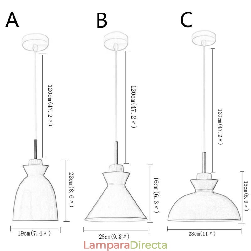 Lámpara colgante nórdica de metal con forma de cúpula y colores macarrones