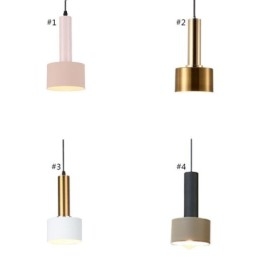 Lámpara colgante moderna y sencilla con forma de cilindro, iluminación de aluminio.