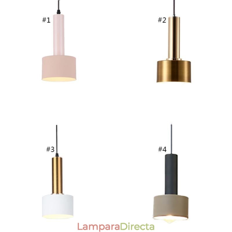 Lámpara colgante moderna y sencilla con forma de cilindro, iluminación de aluminio.